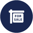 Icon illustration of a "for sale" sign.