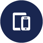 Icon illustration of a phone and tablet.